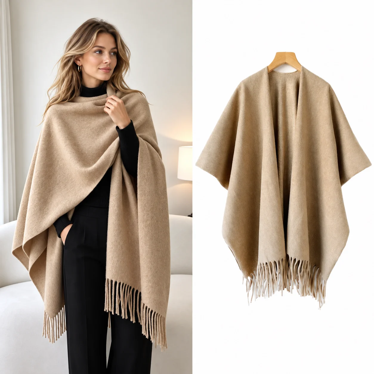Winter Shawl Cape Womens Thick - đánh giá và giá Woven Scarf Blanket