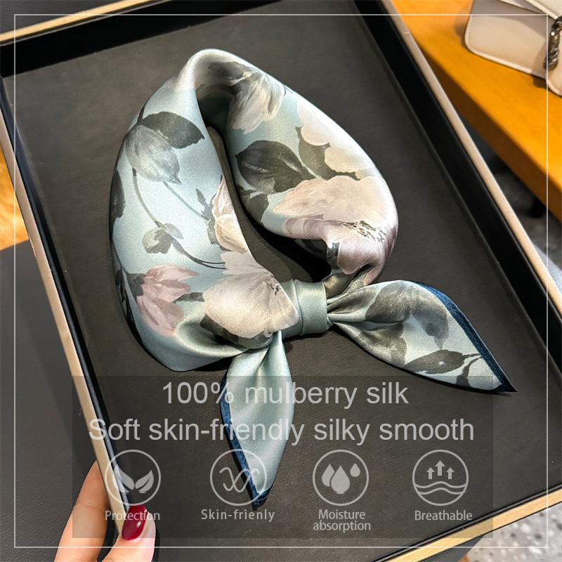 100% Silk Scarf Bandana Women  - đánh giá và giá Scarf Silk Square