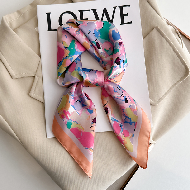 Luxury Floral Print Square Sil - đánh giá và giá Face Scarf Mask