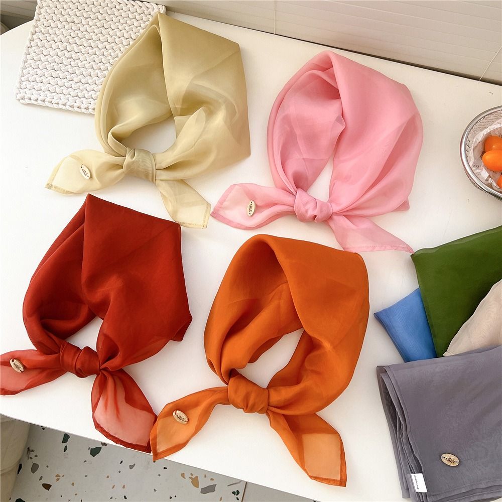 Retro Solid Color Small Square - đánh giá và giá Scarf Silk Square