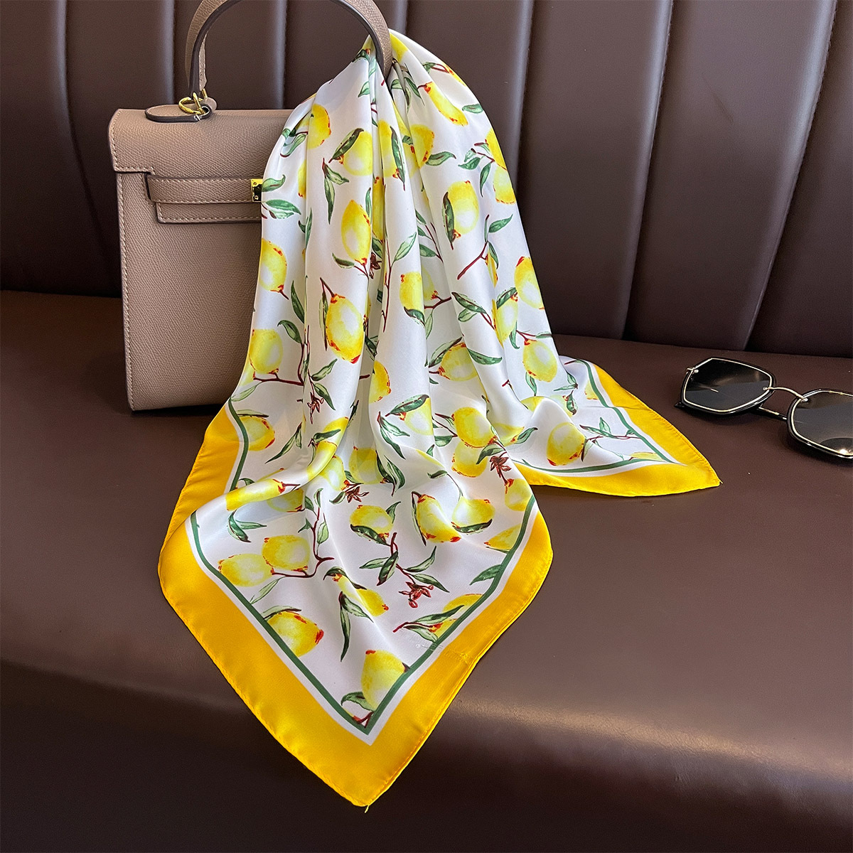 2025 New Yellow Lemon Print Sq - đánh giá và giá Face Scarf Mask