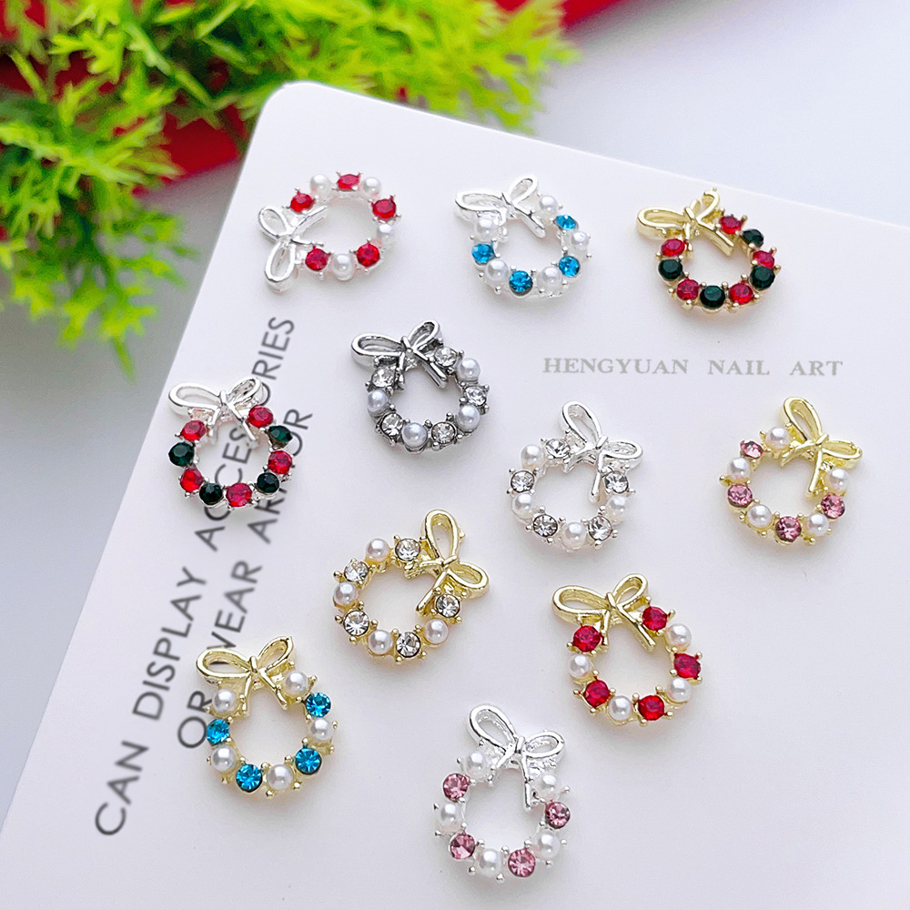 Christmas Wreath Nail Charms 3 - đánh giá và giá Tie Clip Silver