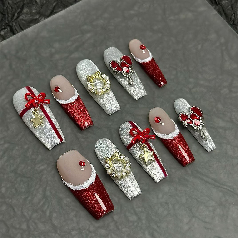 Christmas Wreath Nail Charms 3 - đánh giá và giá Tie Clip Silver